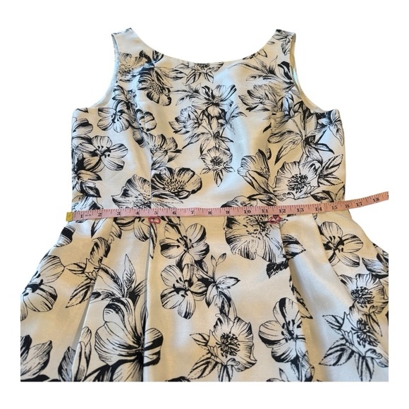 Jessica Howard Black Floral Tulle Full Skirt Fit & Flare Knee length dress 12 - Picture 13 of 15